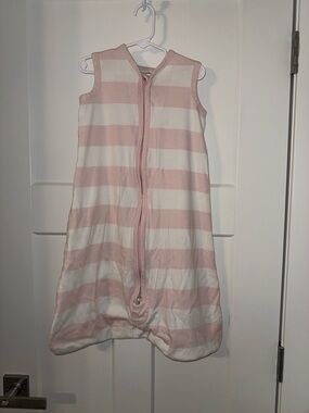 Burt's Bees Pink and White Striped Sleeveless Sleep Sack